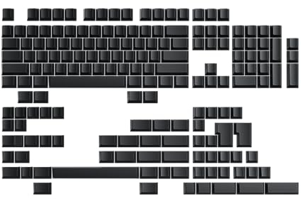 Ranked POM Jelly Hochwertiges Durchscheinendes Tastenkappen-Set | 1,45 mm Dickes PBT | Cherry-Profil für DIY Custom Mechanische Tastatur (Black Ink, 169 Tasten)