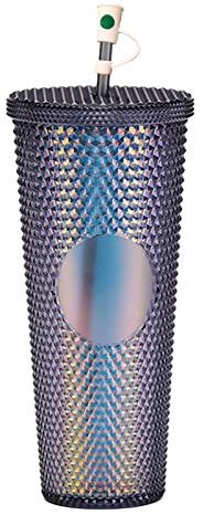 680ml Gobelet Plastique Réutilisable avec Paille et Couvercle,Plastic Tumbler Cups,Mug de Voyage Tasse Tasse en plastique à double paroi tasse à eau en paille Tasse pour Café et Boisson Froide
