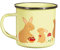 Sass & Belle Garden Friends Enamel Mug – Cute Bunny & Squirrel Design in Yellow & Brown, Durable 200ml Metal Camping Cup, Lightweight & Reusable, Ideal for Outdoor Use & Gifts