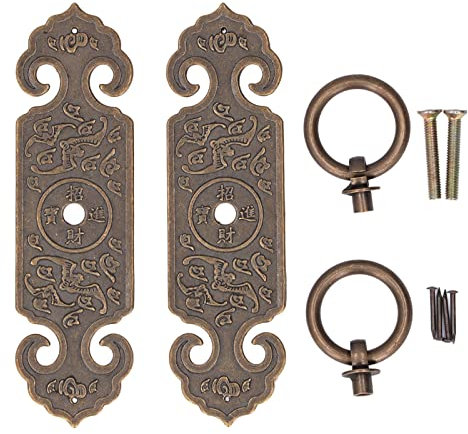 Tissting Maniglie per Mobili Vintage, Maniglie per Cassetti in Ottone, Design Antico, Facile da Installare, Bordi Lisci, per Armadi, Cassetti, Librerie e Mobili Interni