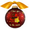 Krebs Glas Lauscha - Weihnachtsdekoration/Christbaumschmuck aus Glas - Motiv: Ich Liebe Dich Bis Zum Mond Und Zurück - in Braun Satin mit Schleife - Größe: 8cm