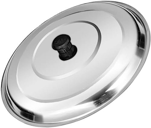 BAZAC Gusseisen-Pfannendeckel, Universal-Pfannen-Deckelabdeckung, Edelstahl, Bratpfannenabdeckung mit kühlem Griff, Kochgeschirrdeckel, Kochkuppel, Topfdeckel, Ersatz-Topfdeckel, Edelstahl, 50 cm