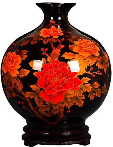 Vases pour la Décoration Vase en céramique décoration Salon décoration étude Armoire à vin décoration Vase Rouge Noir Fond Bouteille Vases pour Centres de Table