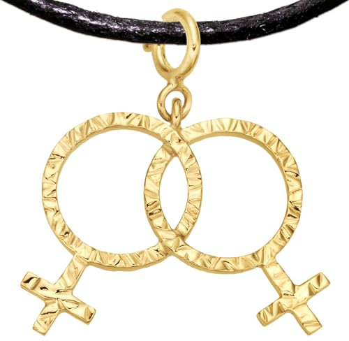 Lesbian Armband Charm oder Anhänger mit Halsband von PRIDE Fashion Jewelry mit Halsband - Ausdrucksstarkes Accessoire für LGBTQ+ & Lesbian Pride, Handgefertigt (Lesbian Schmuck, Silber Vergoldet)