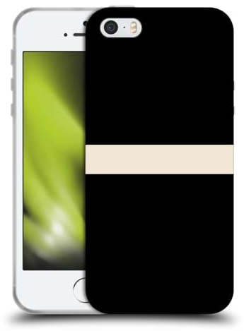 Head Case Designs Offizielle Kierkegaard Design Studio Stripe Minimalist Schwarz Cremefarben Kunst Soft Gel Handyhülle Hülle kompatibel mit Apple iPhone 5 / iPhone 5s / iPhone SE 2016