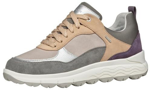 Geox Women's D Spherica 4x4 B ABX Sneaker, DK Grey DK Purple, 37 EU