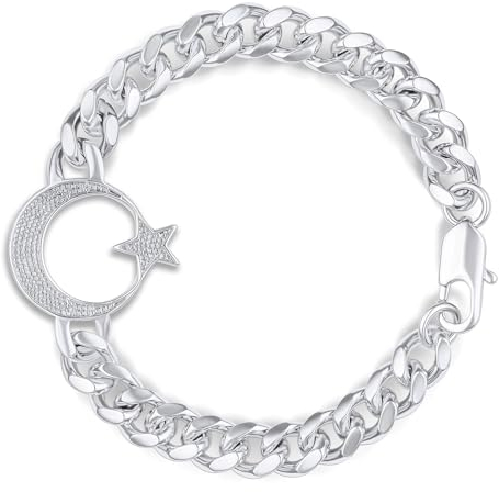 d'origine Türkei Ayyıldız Armband, Türkisches Armband, Türkei Kette, Türkei Schmuck, Türkischer Schmuck für Herren Silber
