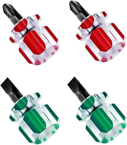 4Pcs Mini Stubby ScrewdriverMini Sewing Machine Screwdriver Flat Head and Phillips for DIY Repairing Pocket Screwdriver Small Screwdriver Set