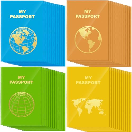 Lincia 48 Stück Blanko Reisepass-Notizbuch, gefälschtes Reise-Tagebuch, Reise-Tagebuch, Reisepass, Bulk-Ausmalung, Reisepass für Reisen, Flugzeug, Aktivität, Klassenzimmer, Dekoration, Schulprojekte