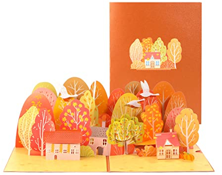 3D Herbst Dankeskarte Festival Urlaub Papierkarten für Geburtstag Hochzeit Neujahr Segen Karte Baum Grußkarten