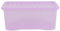 Wham Crystal 45 Liter Storage, Heavy Duty Plastic Storage Box With Lids Home Office Stackable Nestable, Large Storage Boxes With Lids 60 x 40 x 25 cm - Tint Lilac (Pack of 3)