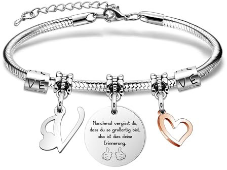SAMORION 26 Brief Armband,Name Geschenk Inspirierende Armband,Manchmal Vergessen du,Dass Du So Großartig Bist Erinnerung Schmuck Für Frauen Geburtstagsg Armbänder für Freund Weihnachts Abschluss (V)
