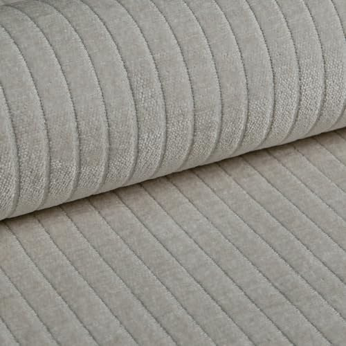 HEKO PANELS Polsterstoff Cord-Optik LERA, Möbelstoff, Creme, 200 x 142 cm | Cordstoff Meterware zum Nähen, Abriebfestigkeit 35.000 Zyklen, UV-beständig, Polsterstoff für Sofa, Sitzkissen, Heimtextilien