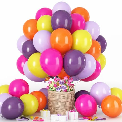 Palloncino colorato, 60 pezzi, 12 pollici, pastello, macaron, viola scuro, giallo, arancione, pitaya, rosa, lattice, arcobaleno, palloncini per ragazze, compleanni, feste, decorazioni hawaiane, baby