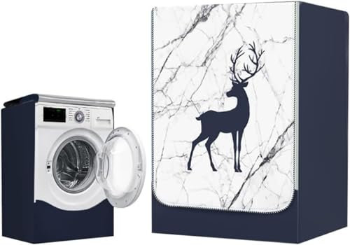 MLordoarf Funda Lavadora Exterior Impermeable, Universal Cubierta para Lavadora y Secadora Carga Frontal, Funda de Protección Solar Antipolvo con Cremallera