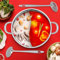 JDBDU Hot Pot Topf 32cm 304 Edelstahl Hotpot Kochtopf Hot Pot Herd mit Deckel und 2 Schöpflöffel Yin Yang Hot Pot Mandarine Duck Pot für Induktionskochfeld Gasherd