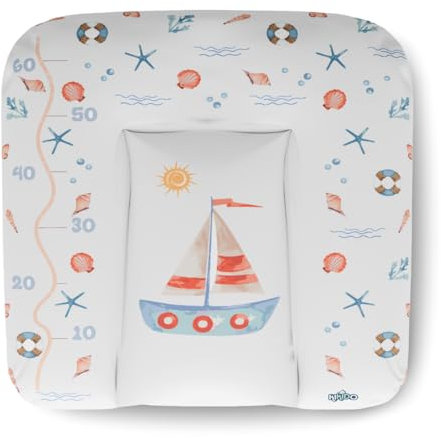 Kikido Materassino Fasciatoio 70x75 - Barchetta - Cuscino Fasciatoio Lavabile per Cambio Pannolino - Materasso Fasciatoio Neonato per Cassettiera Impermeabile 75x70 - Universale