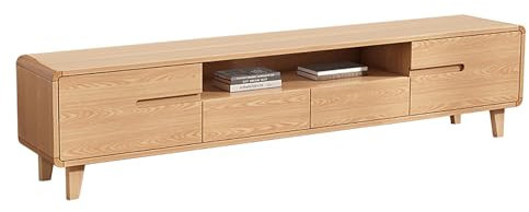 SXSYTR Mueble Television, Moderno Mueble De TV con Grano De Madera, Consola Multimedia para TV, Mesa TV para Salón Oficina Dormitorio, Banco De Almacenamiento Grande para TV Debajo del TV