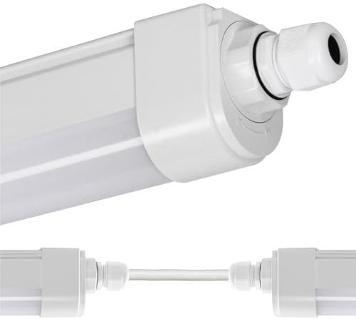 Proventa LED Feuchtraumleuchte 120cm IP65 36W 4320lm 4000K Weiß – LED Wannenleuchte für Keller, Garage, Werkstatt, durchverdrahtet, verknüpfbar, Deckenleuchte Feuchtraum