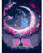 feelive Arbres Peinture par Numéro pour Adulte, Lune Kit de Peinture à l'huile sur Toile Bricolage pour Enfant Débutants Avec Pinceau Pigment Acrylique 30x40cm