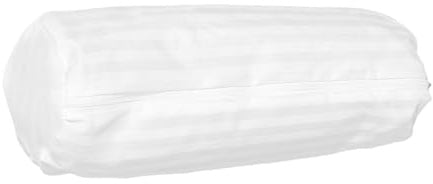 Nackenrolle mit Bezug, Runder Kissenbezug 50x15cm aus Stoff | Weiß, Atmungsaktiv und Handwaschbar, Glatte Hülle mit Reißverschluss, für Nackenstütze und Leicht zu Reinigen