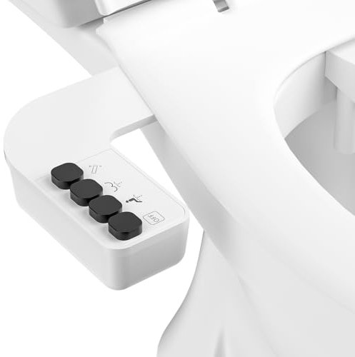 Bidet Attachment for Toilet UK - Easy to Install Non-Electric Ultra-Slim Bidet Toilet Seat Attachment with Self-Cleaning Dual Nozzle Water Pressure Adjustment