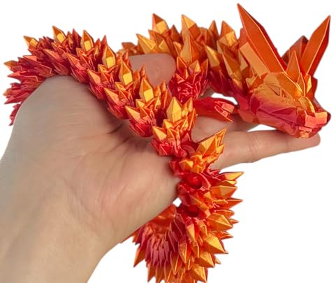 Drache 60 cm 3D bewegliche Figur, Kristalldrache, Kinderdekoration, Schreibtisch Deko, Geschenk Kindertag