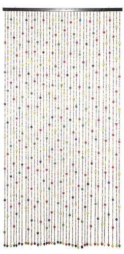 CHZIMADE 38 Strands Wooden Beaded Door Curtain 90x190CM Bead Curtain for Doorway Handmade Bamboo Hanging Door Fly Screen Curtain