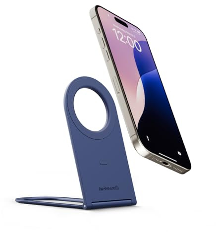 Twelve South Curve Nano – Tragbarer Verstellbarer Telefonständer, schlankes faltbares Design für iPhone, Android, Smartphones – Freisprecheinrichtung, reisefreundlich, kompakt für Schreibtisch
