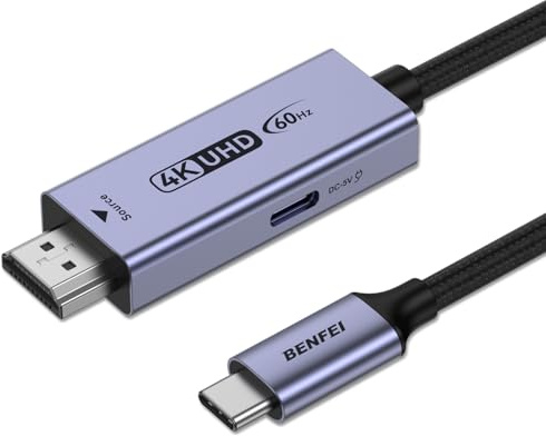 BENFEI HDMI auf USB C Kabel 1,8M 4K@60Hz, Unidirektionaler HDMI Computer zu USB-C Monitor Adapter für MacBook, Steam Deck, PS5/4, AR/XR, tragbare Monitore
