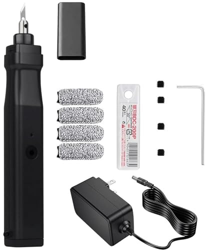 Handgeführte Ultraschall-Schneidemaschine, 30 W, 40 kHz, Ultraschall-Messerschneider mit 40 Ersatzklingen, for Schneiden von 3D-gedruckten Modellen, Acryl, Holz, PVC, Kunststoff und Stoff, Leder