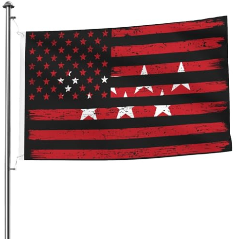 Yard Flaggen Usa Und Die Autonome Gemeinschaft Madrid Garten Fahnen Weatherproof Außenbanner Wasserdicht Hanging Flag Für Parade Veranda Haus 90X150 CM