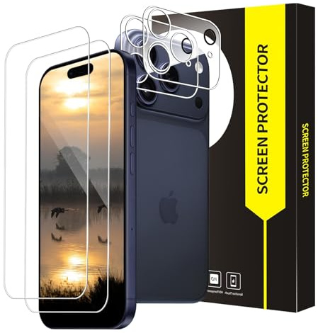 Bodyguard 2+2 Stück Schutzfolie für Panzerglas für iPhone 17 Pro 5G, 2.5D Runde Kante 9H Härte Frei von Kratzern Hohe Klarheit Hohe Auflösung 0 Staub & Blasen iPhone 17 Pro Displayschutzfolie