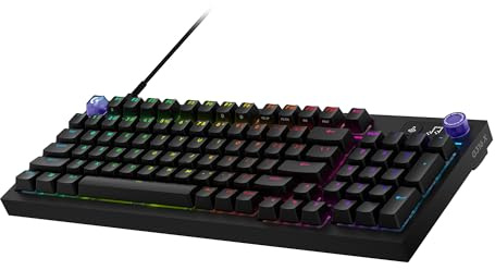 Logitech G316 X 98 Gaming-Tastatur, 8-kHz-Abtastrate, im laufenden Betrieb austauschbare taktile Schalter, Gasket-Montage, LED-Punktmatrix-Display und Drehregler, Double-Shot-PBT-Tastenkappen, USB-C