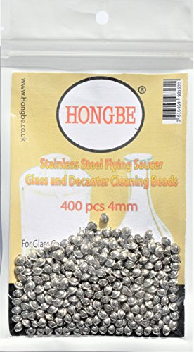 Decanter Cleaning Balls Beads Carafe Vases and other Glassware Smooth Stainless Steel Metallic Beads that are Reusable and Rustproof.