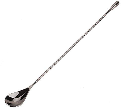 Fdit Stainless Steel Mixing Cocktail Spoon Beverage Coffee Mixing Layering Tool with Long Handle for Bar Coffee Twisted Bar Spoon (#6)