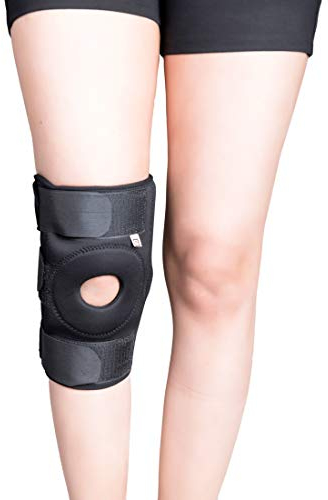 Wonder Care Kniebandage mit offener Patella, zur Schmerzlinderung, Kniebandage, für Männer und Frauen, Bänder-Rissstabilisator, schwarz, Größe M: 41,9 cm - 45,7 cm
