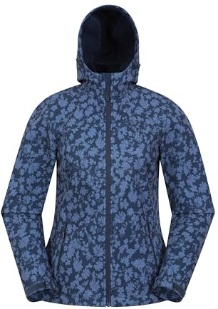 Mountain Warehouse Exodus Womens Softshell Jacket - Breathable, Adjustable, Water & Wind Resistant Ladies Coat - For Autumn, Winter, Walking, Everyday wear Dark Blue Women's Size 12