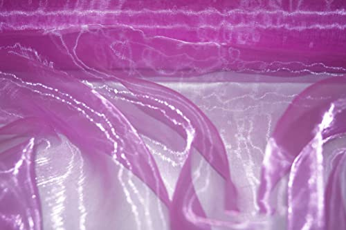 Premium Crystal Organza Voile Fancy Dress Costume Decorations Fabric 150cm Wide/Sold by The Metre (Hot Pink)