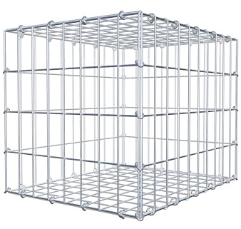 GABIONA Gabione 50 × 40 × 40 cm (L x H x T) – Steinkorb aus 4 mm Draht, Maschenweite 5 × 10 cm, C-Ring Verschluss + Gratis-Zange – ideal für Sichtschutz, Gabionenzaun, Gartenmauer und Steinkorbwand
