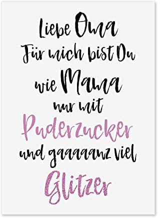 Nastami Postkarte OMA Puderzucker Postkarte Geburtstag Oma Geschenk