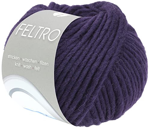 LANA GROSSA Feltro | Filzgarn für Kreativhandwerk, vielseitig, hochwertige Wolle zum Nass- und Trockenfilzen | Handstrickgarn aus 100% Schurwolle | 50g Wolle zum Stricken & Häkeln | 50m FB 100