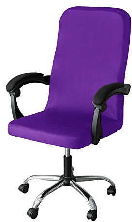 Lukery Coprisedia Ufficio Elasticizzato Coprisedie Gaming, Fodere Coprisedia Girevole Ufficio Universale Rimovibile, Coprisedia da Computer con Schienale per Sedia da Ufficio (Viola Scuro,L)