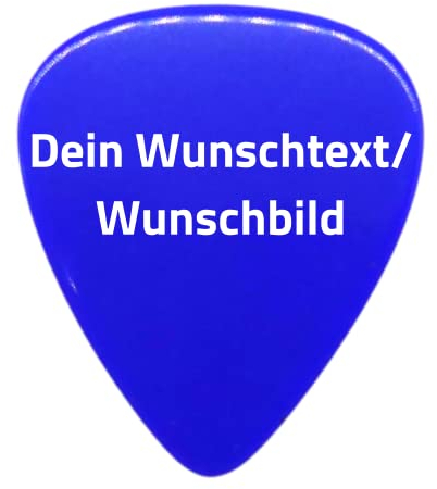 Plektrum mit Wunschtext oder Wunschbild - Personalisiertes Plektrum mit Druck - Individuell und schnell gestalten mit Wunsch-Druck - mit eigenem Bild oder Text personalisieren (Heavy, Blau)