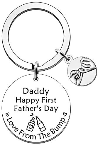 FMCC Porte-clés Bump pour la première fête des pères - Cadeau pour futur papa - Cadeau d'anniversaire, de Noël, de Saint Valentin Taille unique