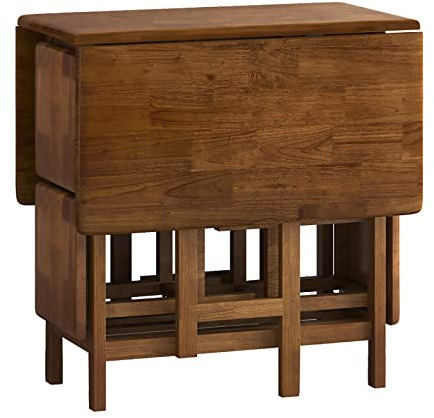 Juego De Mesa De Comedor Plegable, Mesa De Cocina De Comedor De Hoja Abatible Con 4 Sillas, Combinación De Mesa De Comedor Y Silla De Madera Maciza Familiar Pequeña Para Cocina, Comedor, Sala De