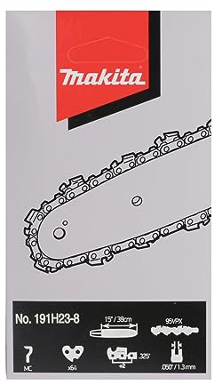 Makita 191H23-8 Sägekette 38 cm, 95VPX, 64 Treibglieder, 1,3 mm, 0,325, Mikro-Halbmeißel, effektiv bei rauen Bedingungen, sauberes Schnittbild