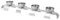 Fink Aaron, Leuchter, Leuchter, 4-flammig, Aluminium, vernickelt, glatt, silberfarben, L. 22,5 cm, B. 99 cm, H. 13,5 cm