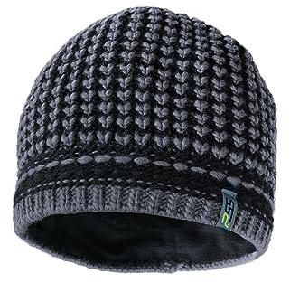 PSS Strickmütze mit Fleece Innenrand Grau Grau