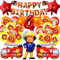 Feuerwehrmann Luftballon, Feuerwehrmann Deko Geburtstag,Feuerwehrmann Folienballon, Latexballon, Feuerwehrmann Deko Kindergeburtstag,für 4 Jahre Kinder Party Supplies
